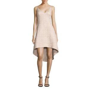 New Aidan Mattox Jacquard Hi-Low Flare Dress 6